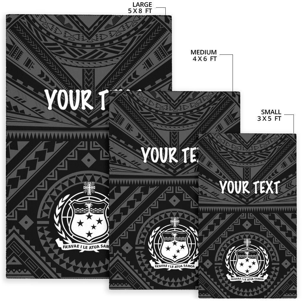 Samoa Personalised Area Rug - Samoa Seal In Polynesian Tattoo Style - Polynesian Pride