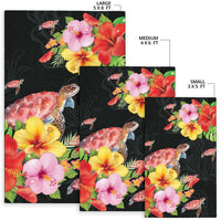 Hibiscus Plumeria Turtle Area Rug AH - Polynesian Pride