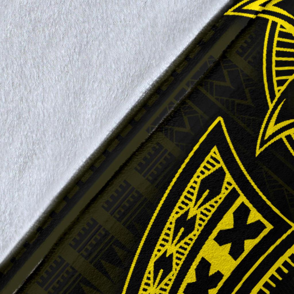 Seahorse Polynesian Blanket - Polynesian Tattoo Yellow - Polynesian Pride