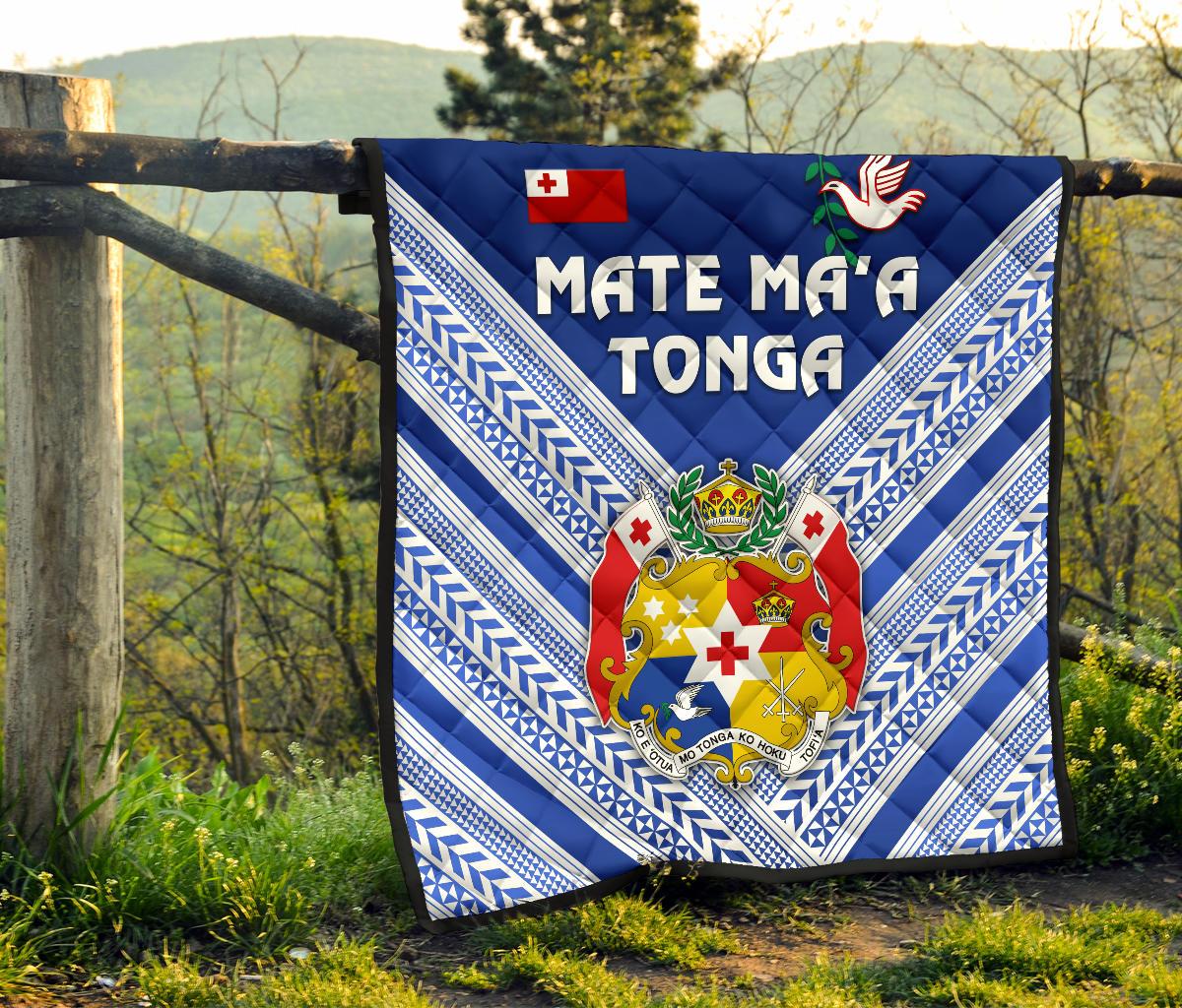 Mate Ma'a Tonga Rugby Premium Quilt Polynesian Creative Style - Blue - Polynesian Pride