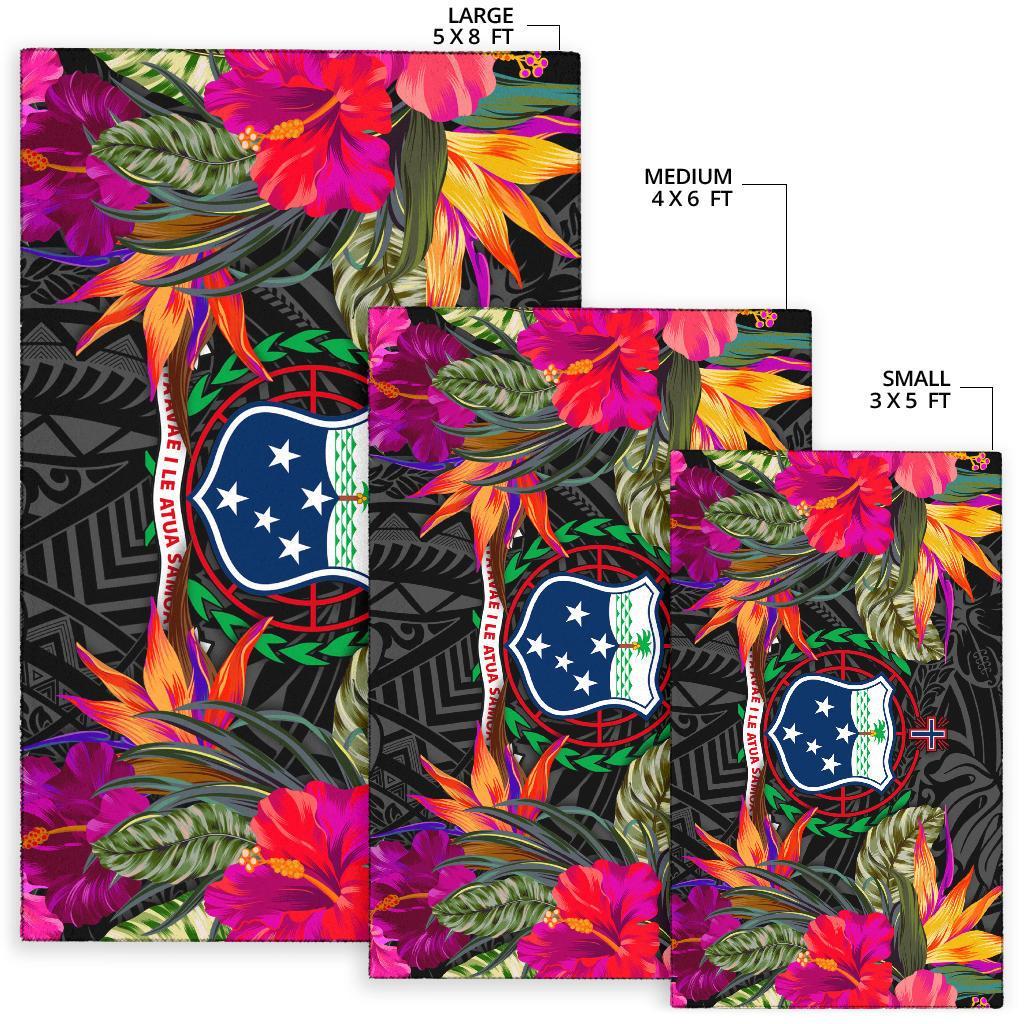 Samoa Area Rugs Hibiscus Polynesian Pattern - Polynesian Pride