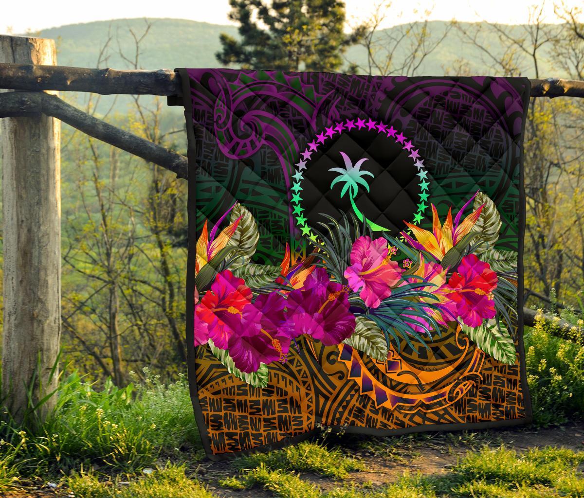 Chuuk Premium Quilt - Summer Hibiscus - Polynesian Pride
