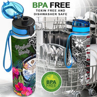 Marshall Islands Hydro Tracking Bottle - Turtle Plumeria Banana Leaf Crest - Polynesian Pride