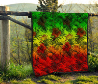 Polynesian Premium Quilt - Reggae Hibiscus Patterns - Polynesian Pride