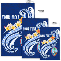Guam Personalised Area Rug - Guam Seal Polynesian Patterns Plumeria (Blue) - Polynesian Pride