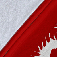 Hawaii Premium Blanket - Hawaiian Quilt Plumeria Medallion Red - AH - Polynesian Pride