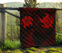 Hawaii Polynesian Turtle Premium Quilt Red - Polynesian Pride