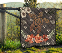 Hawaii Turtle Polynesian Hibiscus Kanaka Style Tropical - Premium Quilt AH - Polynesian Pride