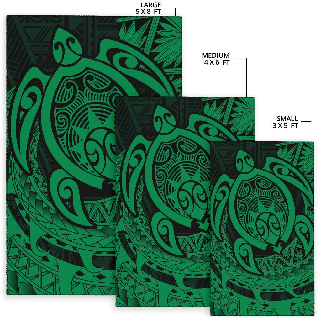 Hawaii Polynesian Turtle Rug - Green - Polynesian Pride