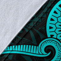 Pohnpei Micronesian Premium Blanket - Turquoise Tentacle Turtle - Polynesian Pride