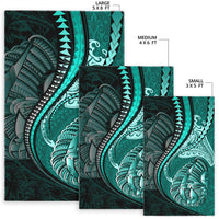 Fish Hook Area Rug Manta Polynesian Turquoise - Polynesian Pride