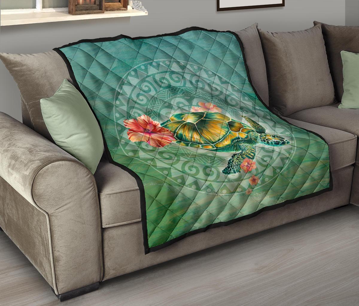 Circle Turtle Premium Quilt - Polynesian Pride