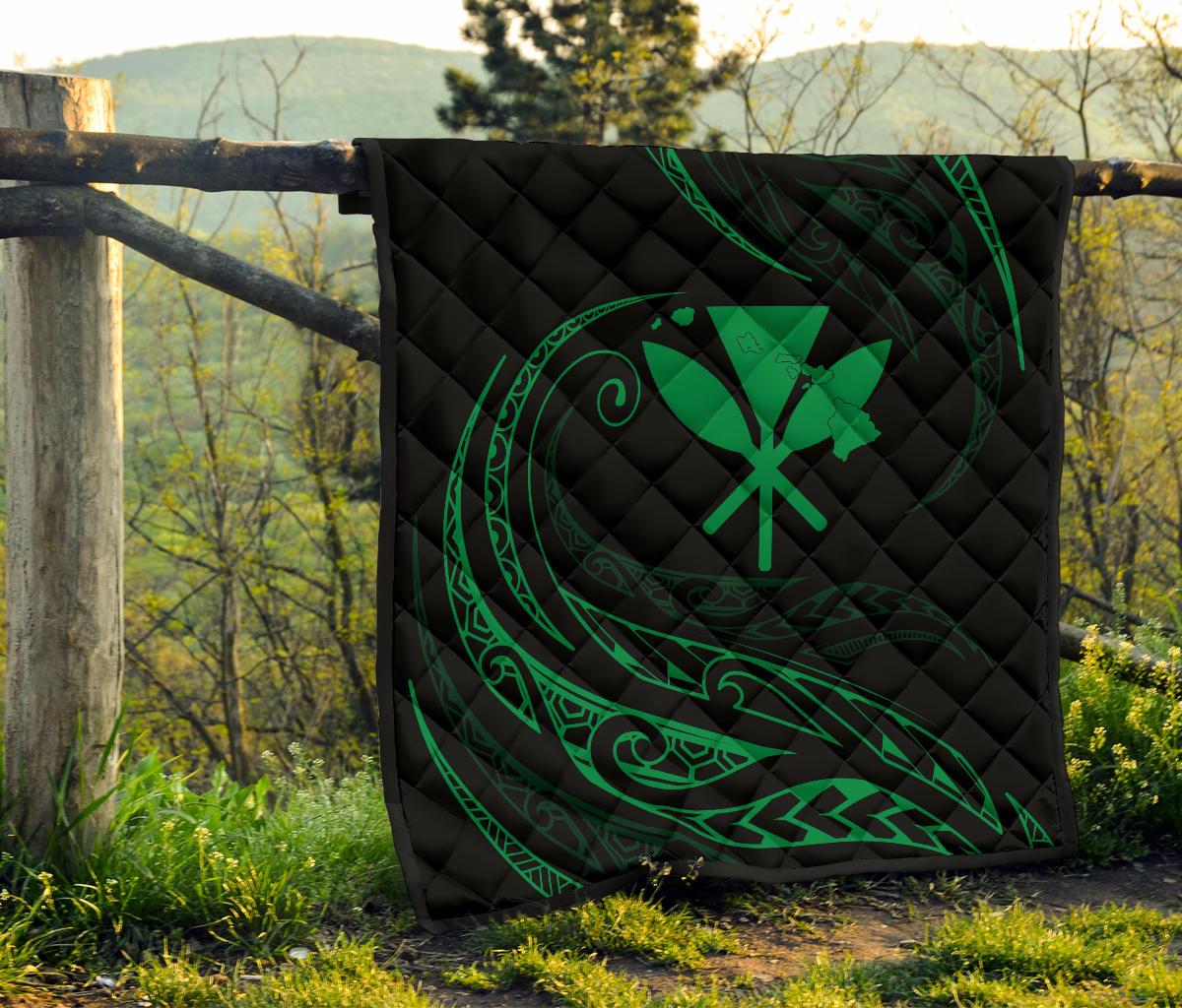 Kanaka Premium Quilt - Green - Frida Style - Polynesian Pride