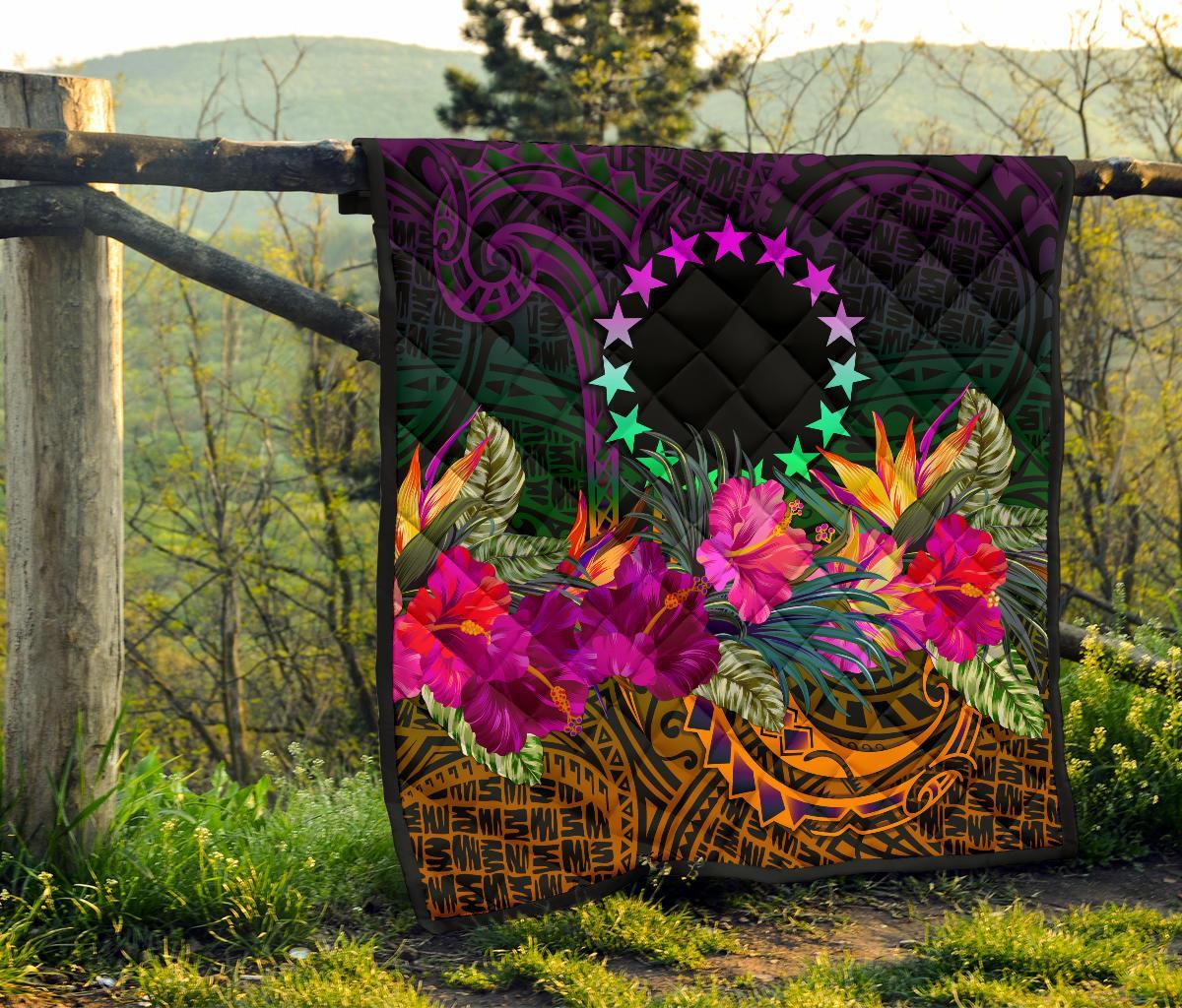 Cook Islands Polynesian Premium Quilt - Summer Hibiscus - Polynesian Pride