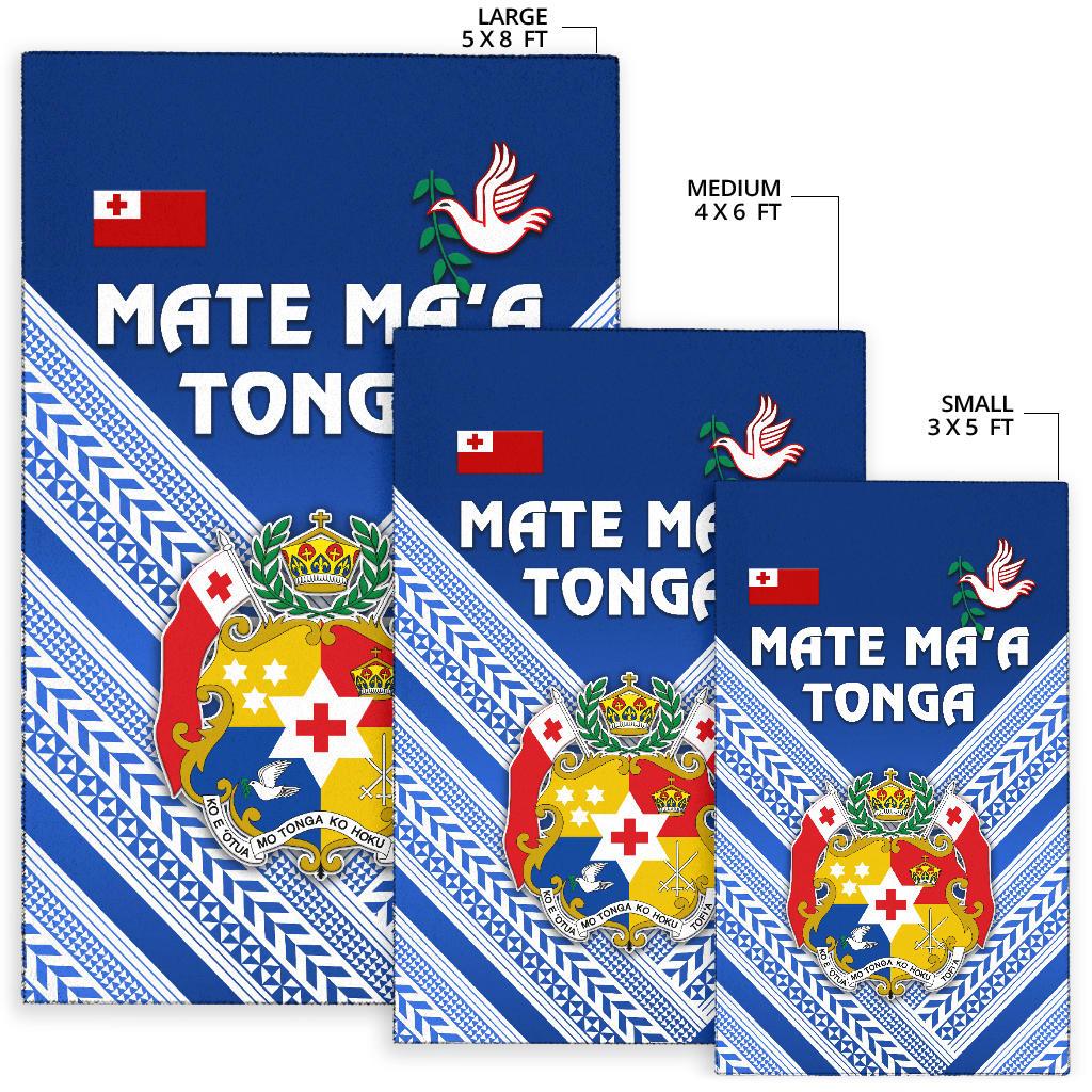 Mate Ma'a Tonga Rugby Area Rug Polynesian Creative Style - Blue - Polynesian Pride