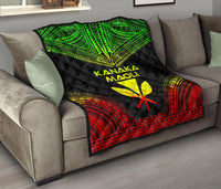 Hawaii Premium Quilt - Kanaka Maoli Polynesian Chief Reggae Version - Polynesian Pride