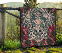 Hawaii Polynesian Premium Quilt - Hawaiian Tiki Face - Polynesian Pride