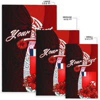 Wallis and Futuna Polynesian Custom Personalised Area Rug - Coat Of Arm With Hibiscus - Polynesian Pride
