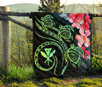 Hawaii Turtle Polynesian Tropical Premium Quilt - Cora Style Yellow - Polynesian Pride