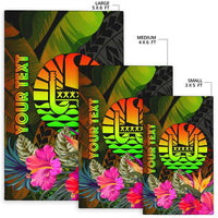 Tahiti Polynesian Personalised Area Rug - Hibiscus and Banana Leaves - Polynesian Pride