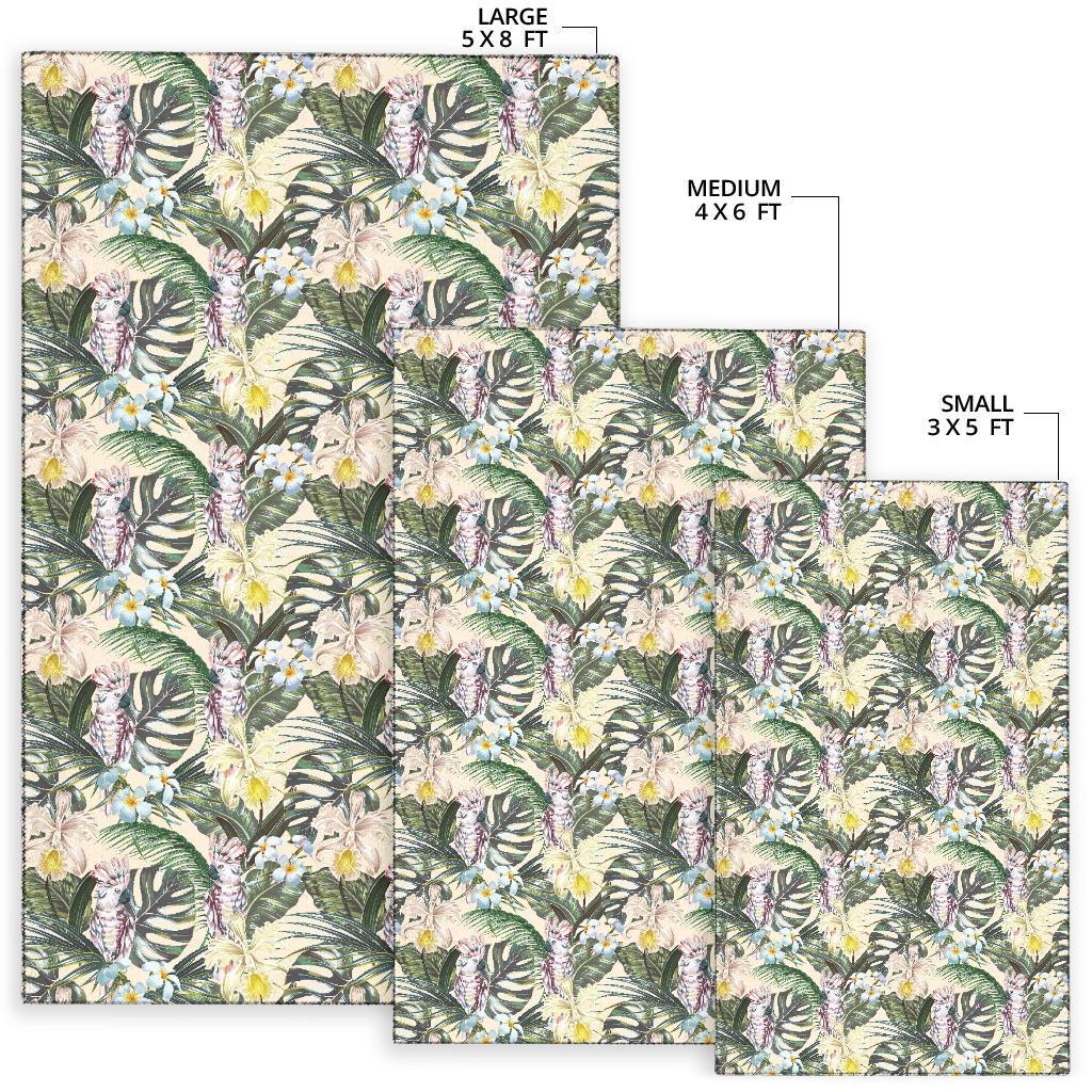 Tropical Jungle Parrots And Flamingos Rug - Polynesian Pride