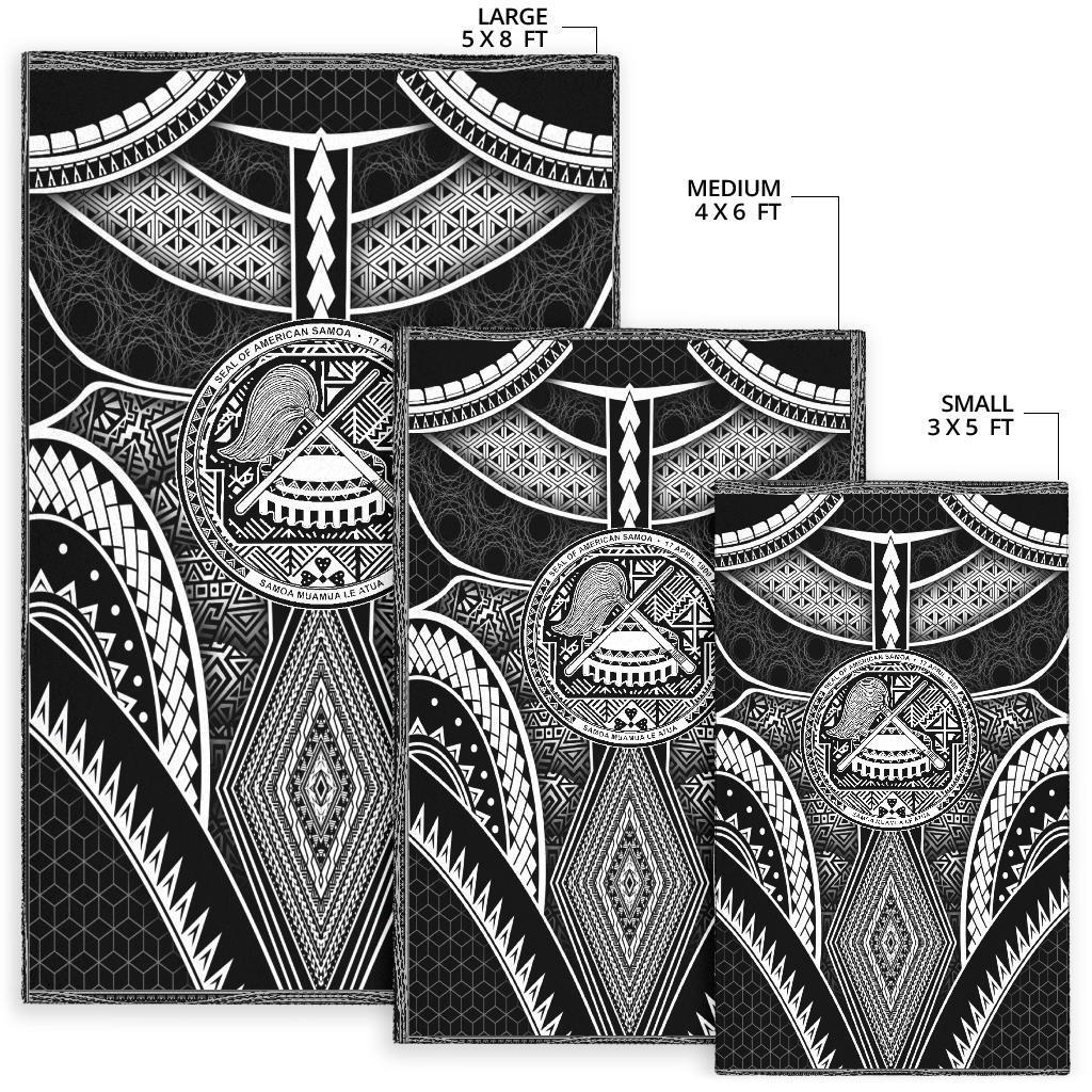 Polynesian Rugs - American Samoa Coat Of Arm With Poly Patterns - Polynesian Pride