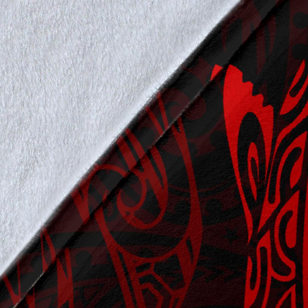 Shark Polynesian Blanket - Polynesian Tattoo Red - Polynesian Pride