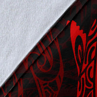 Shark Polynesian Blanket - Polynesian Tattoo Red - Polynesian Pride