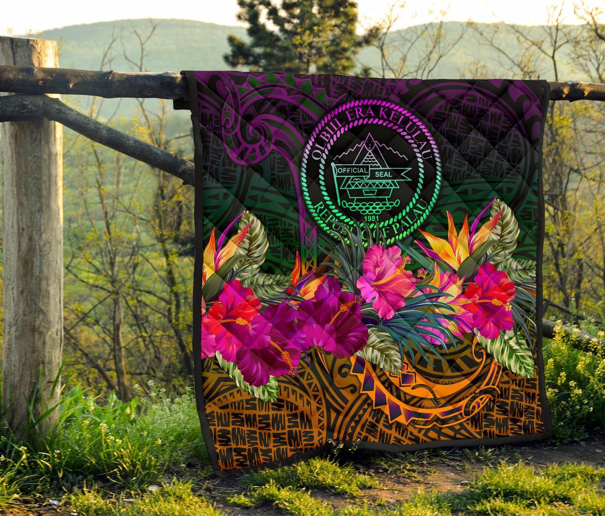 Palau Premium Quilt - Summer Hibiscus - Polynesian Pride