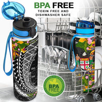 Fiji Hydro Tracking Bottle - Seal Spiral Polynesian Patterns - Polynesian Pride