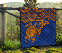 Marshall Islands Polynesian Premium Quilt - Blue Turtle - Polynesian Pride