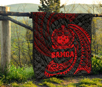 Samoa Polynesian Premium Quilt - Red Tribal Wave - Polynesian Pride