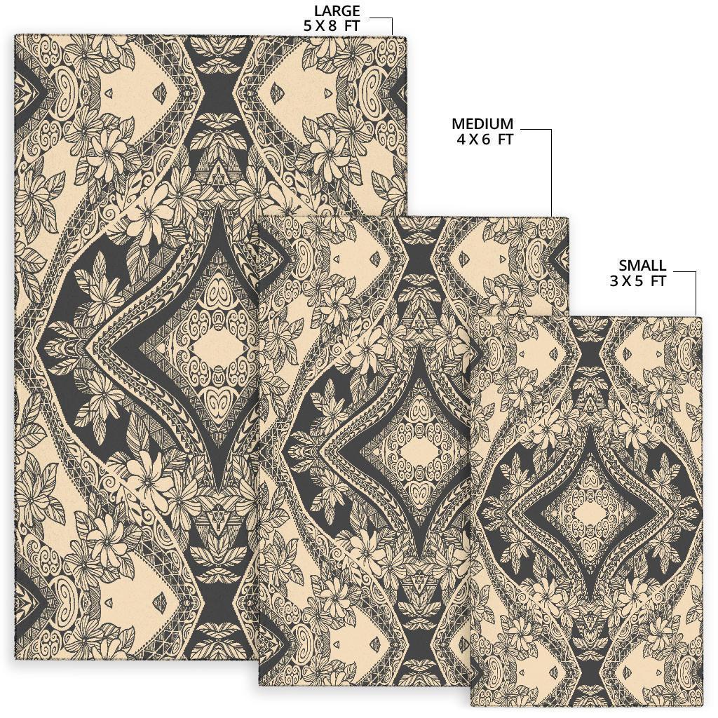 Hawaii Area Rug Polynesian Plumeria Mix AH - Polynesian Pride