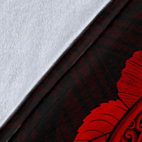 Anchor Red Poly Tribal Premium Blanket - Polynesian Pride