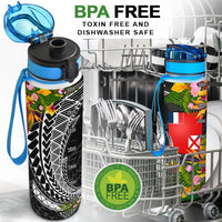 Wallis And Futuna Hydro Tracking Bottle - Seal Spiral Polynesian Patterns - Polynesian Pride