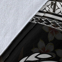 Samoa Polynesian Premium Blanket - White Plumeria - Polynesian Pride