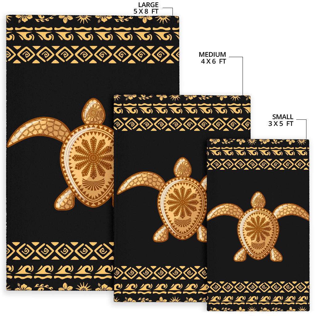 Golden Polynesian Turtle Area Rug - Polynesian Pride