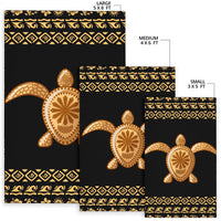 Golden Polynesian Turtle Area Rug - Polynesian Pride