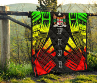Fiji Premium Quilt - Fiji Coat Of Arms Polynesian Reggae Tattoo - Polynesian Pride