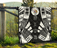 Niue Premium Quilt - Niue Seal Polynesian White Tattoo - Polynesian Pride