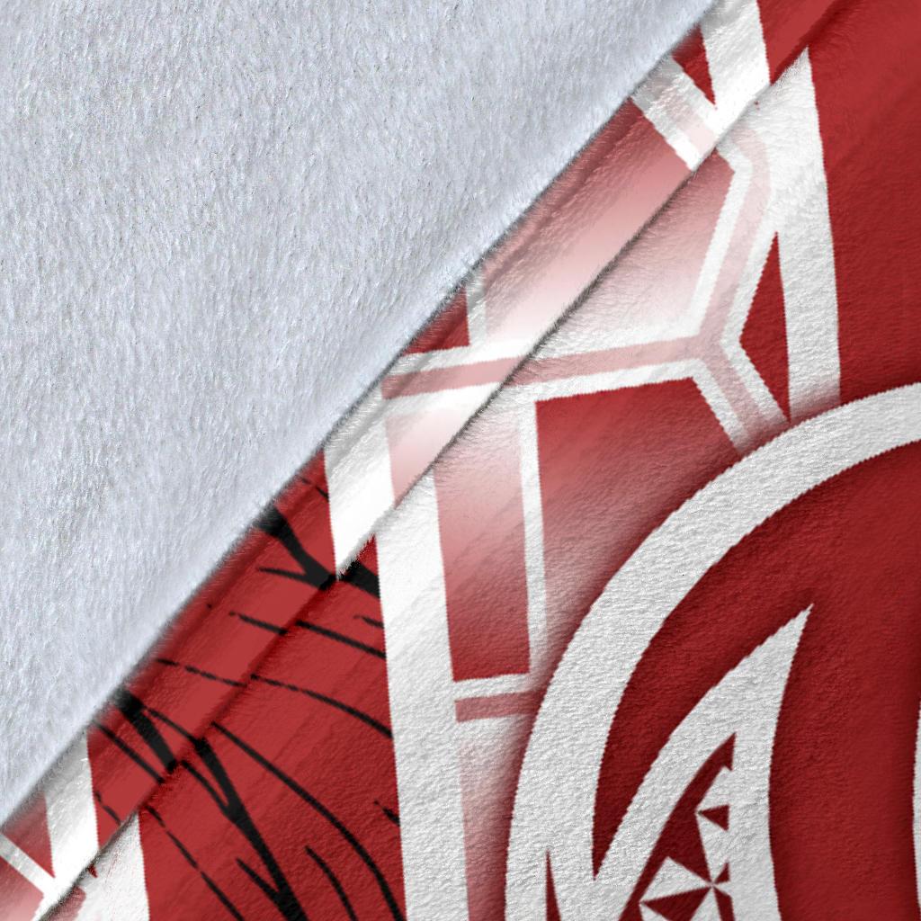 Polynesian Hawaii Kanaka Maoli Premium Blanket - Summer Plumeria (Red) - Polynesian Pride