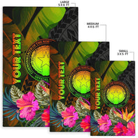 Northern Mariana Islands Personalised Area Rug - Hibiscus and Banana Leaves - Polynesian Pride