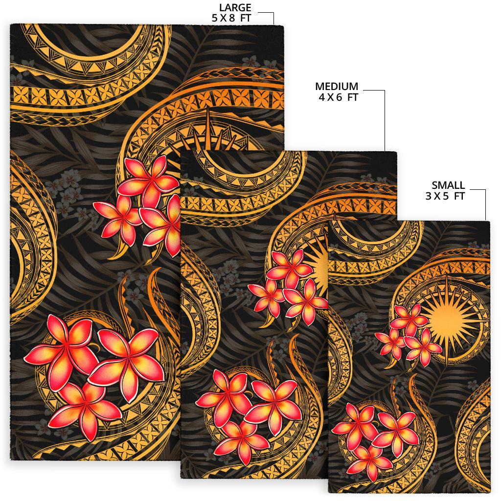 Marshall Islands Area Rug - Gold Plumeria - Polynesian Pride
