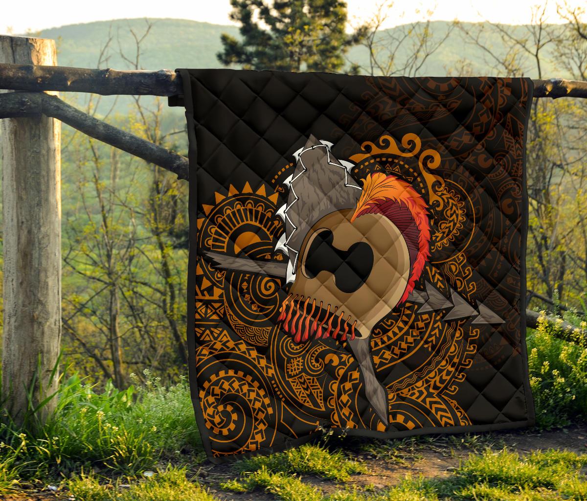 Hawaiian Warrior Helmet Polynesian Premium Quilt - Polynesian Pride