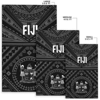 Fiji Area Rug - Fiji Seal With Polynesian Tattoo Style (Black) - Polynesian Pride
