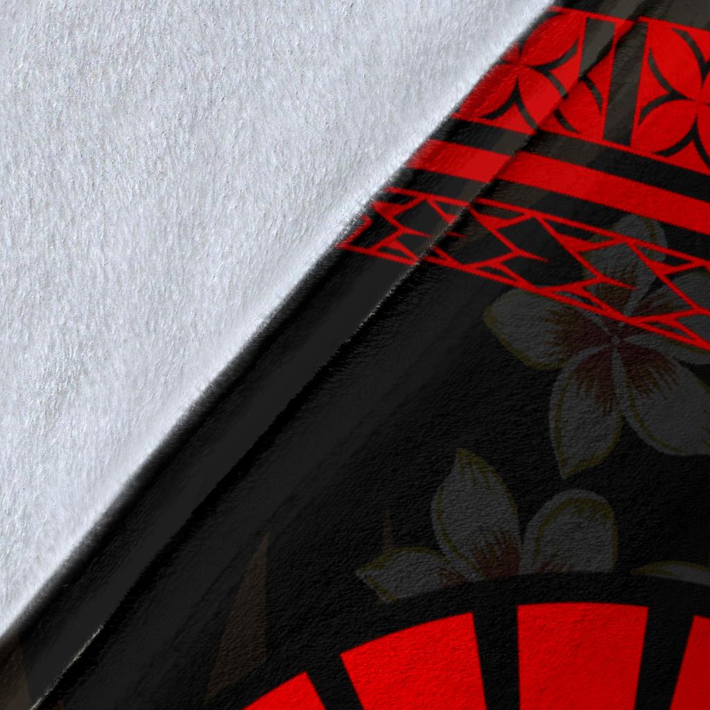 Tahiti Polynesian Premium Blanket - Red Plumeria - Polynesian Pride