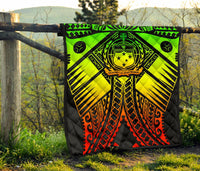 Samoa Polynesian Premium Quilt - Samoa Reggae Seal with Polynesian Tattoo - Polynesian Pride