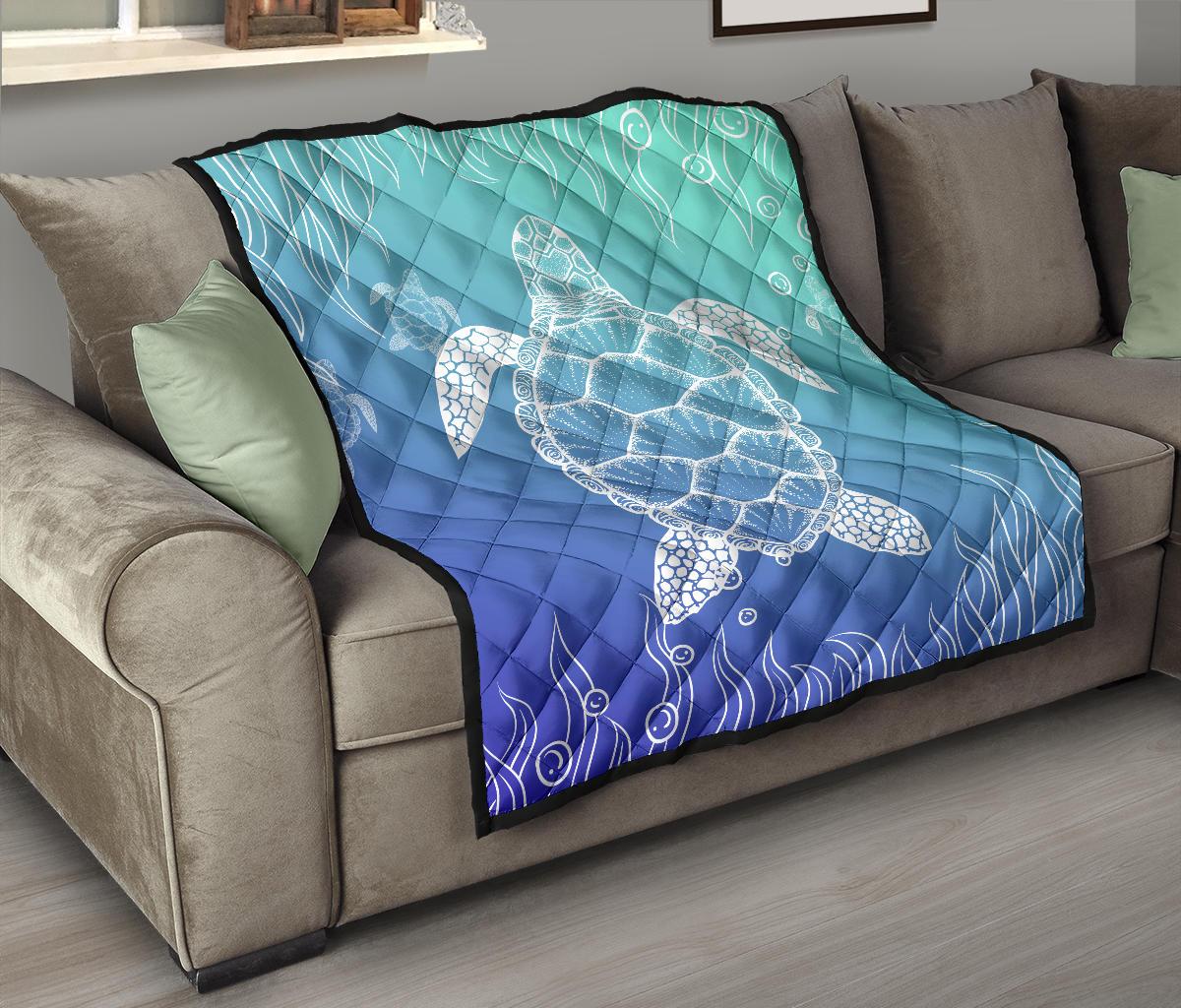 Turtle Blur Background Premium Quilt - Polynesian Pride