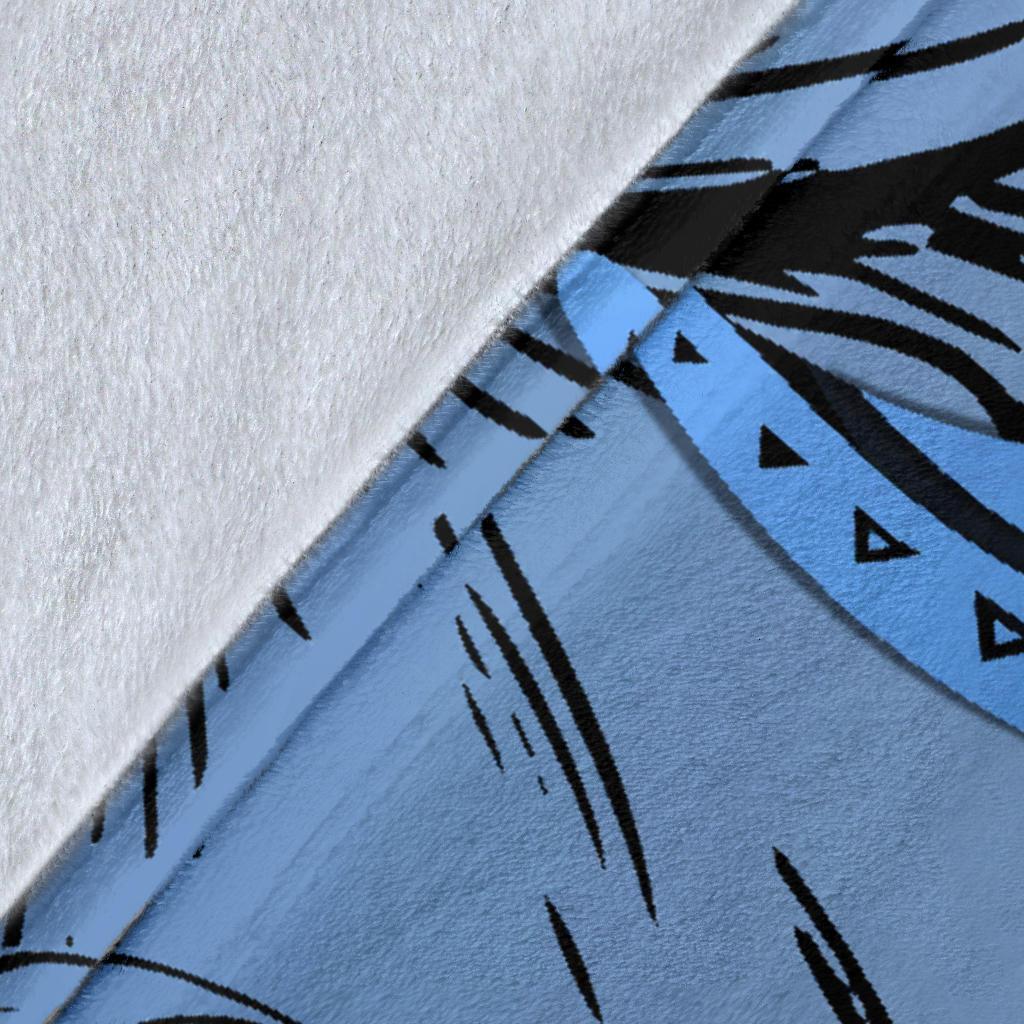 Hawaii Turtle Premium Blanket Polynesian Hibiscus Art Blue AH - Polynesian Pride