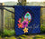 Guam Polynesian Custom Personalised Premium Quilt - Floral With Seal Blue - Polynesian Pride